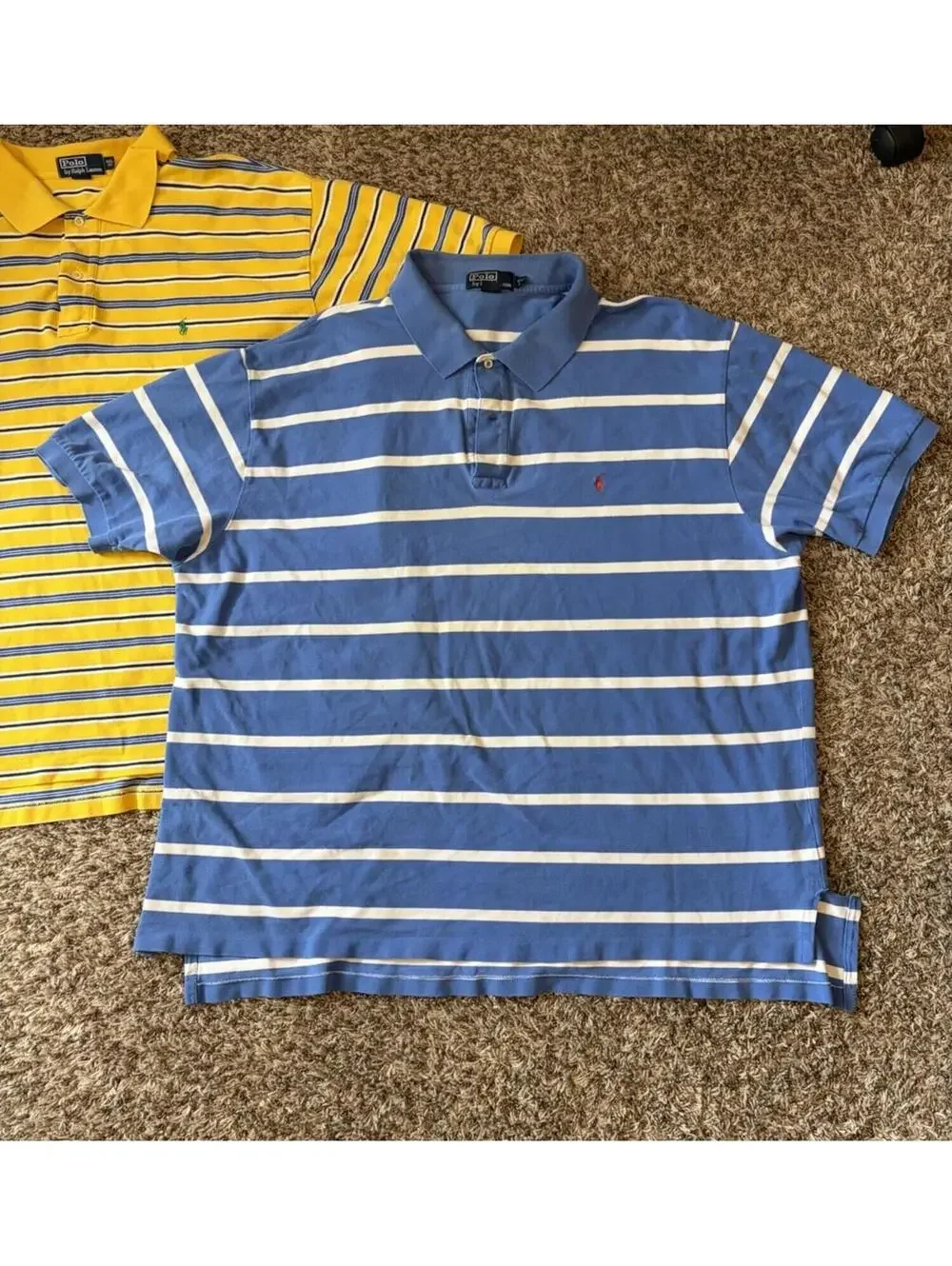Lot Of 4 - Polo Ralph Lauren Men’s Size 4XB Short Sleeve Polo Shirts Striped